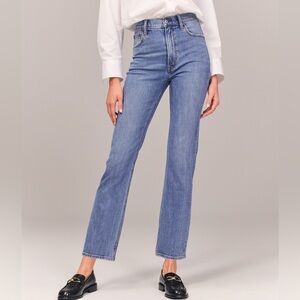 a&f curve love ankle straight ultra high rise jean
